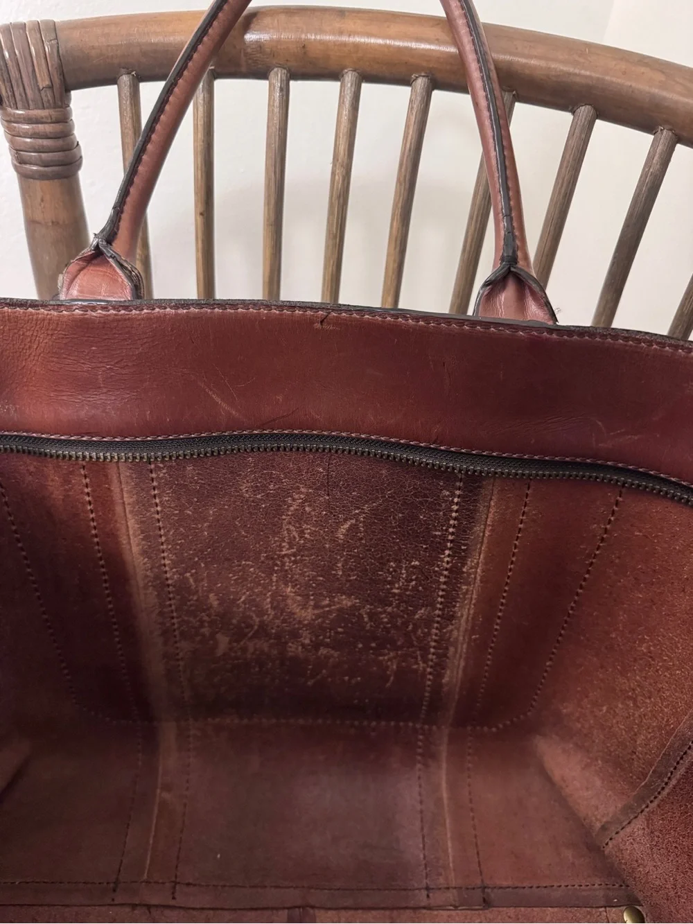 Coach Rustic Leather Tote Bag XL Mahogany Leather Vintage Y2K